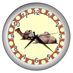 Sitting camels Wall Clock (Silver)