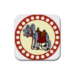 Smiling donkey Rubber Square Coaster (4 pack)