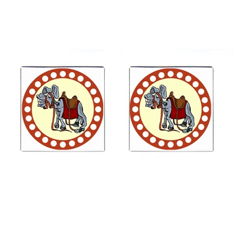 Smiling donkey Cufflinks (Square) from ArtsNow.com Front(Pair)