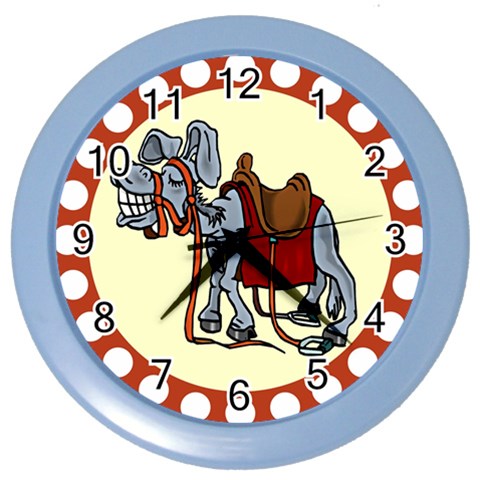 Smiling donkey Color Wall Clock from ArtsNow.com Front