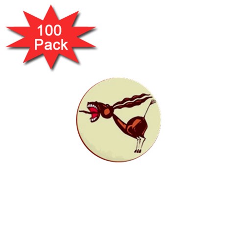 Braying donkey 1  Mini Button (100 pack)  from ArtsNow.com Front