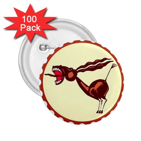 Braying donkey 2.25  Button (100 pack) from ArtsNow.com Front