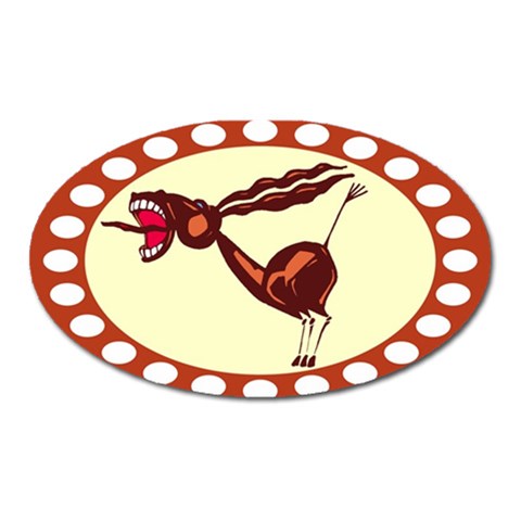 Braying donkey Magnet (Oval) from ArtsNow.com Front