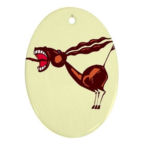 Braying donkey Ornament (Oval) from ArtsNow.com Front