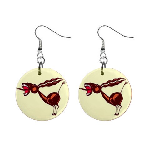 Braying donkey 1  Button Earrings from ArtsNow.com Front