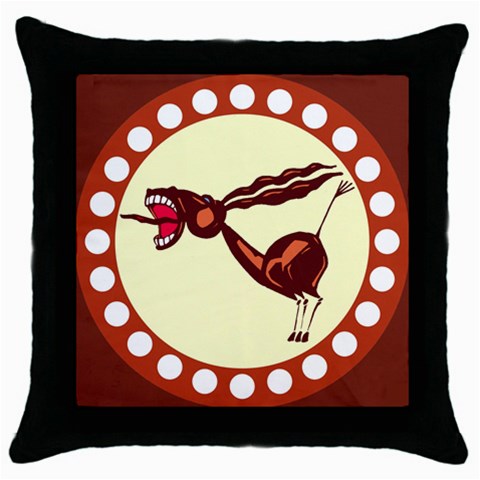 Braying donkey Throw Pillow Case (Black) from ArtsNow.com Front