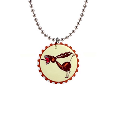 Braying donkey 1  Button Necklace from ArtsNow.com Front