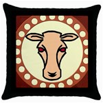 Cow head Throw Pillow Case (Black)