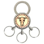 Cow head 3-Ring Key Chain