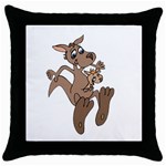 Kangaroo 2 - Throw Pillow Case (Black)