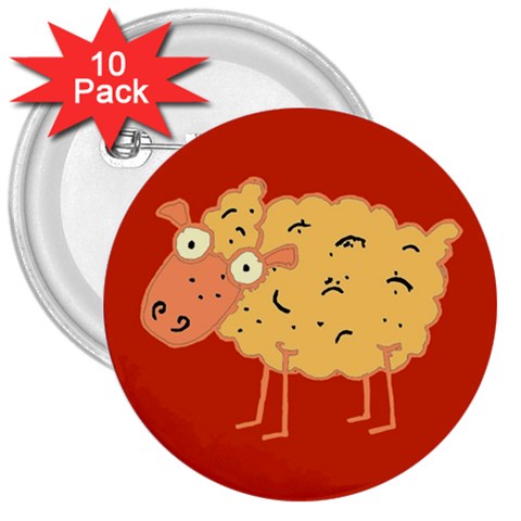 Funky sheep 3  Button (10 pack) from ArtsNow.com Front