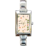 Spring Art Floral Pattern Design Rectangle Italian Charm Watch