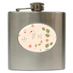Spring Art Floral Pattern Design Hip Flask (6 oz)