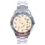Spring Art Floral Pattern Design Stainless Steel Analogue Watch