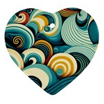 Wave Waves Ocean Sea Abstract Whimsical Ornament (Heart)