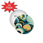 Wave Waves Ocean Sea Abstract Whimsical 1.75  Buttons (10 pack)
