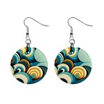 Wave Waves Ocean Sea Abstract Whimsical Mini Button Earrings