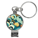 Wave Waves Ocean Sea Abstract Whimsical Nail Clippers Key Chain