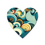 Wave Waves Ocean Sea Abstract Whimsical Heart Magnet