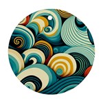 Wave Waves Ocean Sea Abstract Whimsical Round Ornament (Two Sides)