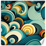 Wave Waves Ocean Sea Abstract Whimsical Canvas 12  x 12 