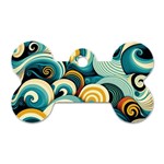 Wave Waves Ocean Sea Abstract Whimsical Dog Tag Bone (Two Sides)