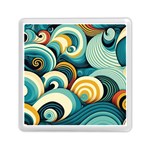 Wave Waves Ocean Sea Abstract Whimsical Memory Card Reader (Square)