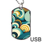 Wave Waves Ocean Sea Abstract Whimsical Dog Tag USB Flash (Two Sides)