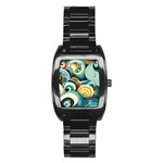 Wave Waves Ocean Sea Abstract Whimsical Stainless Steel Barrel Watch