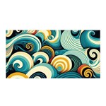 Wave Waves Ocean Sea Abstract Whimsical Satin Wrap 35  x 70 