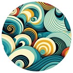Wave Waves Ocean Sea Abstract Whimsical Round Trivet
