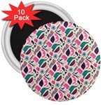 Multi Colour Pattern 3  Magnets (10 pack) 