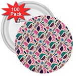Multi Colour Pattern 3  Buttons (100 pack) 