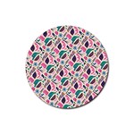 Multi Colour Pattern Rubber Coaster (Round)
