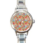 Pop Culture Abstract Pattern Round Italian Charm Watch