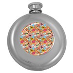 Pop Culture Abstract Pattern Round Hip Flask (5 oz)