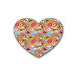 Pop Culture Abstract Pattern Rubber Coaster (Heart)