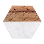 Pop Culture Abstract Pattern Marble Wood Coaster (Hexagon) 