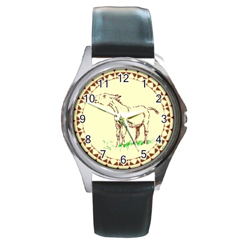 Donkey 2 Round Metal Watch from ArtsNow.com Front