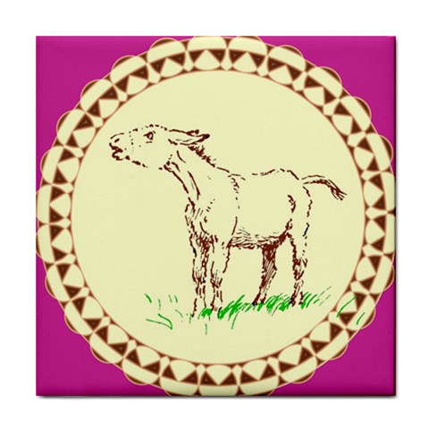 Donkey 2 Tile Coaster from ArtsNow.com Front