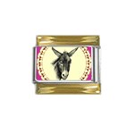 Donkey 3 - Gold Trim Italian Charm (9mm)