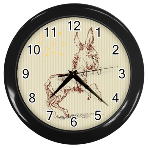 Donkey 5 Wall Clock (Black) from ArtsNow.com Front