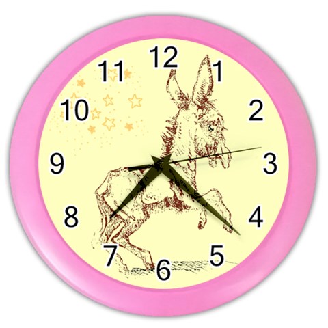 Donkey 5 Color Wall Clock from ArtsNow.com Front