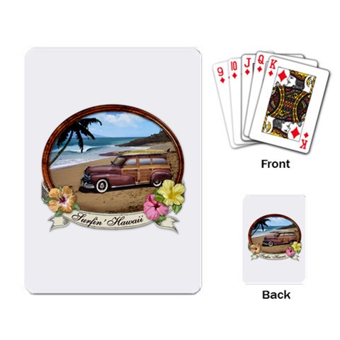 Surfin  Hawaii Playing Cards Single Design from ArtsNow.com Back