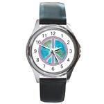 Peace Round Metal Watch