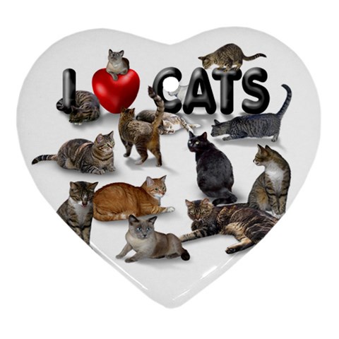 I love cats Ornament (Heart) from ArtsNow.com Front