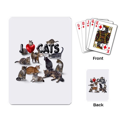 I love cats Playing Cards Single Design from ArtsNow.com Back