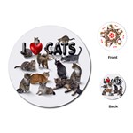 I love cats Playing Cards (Round)