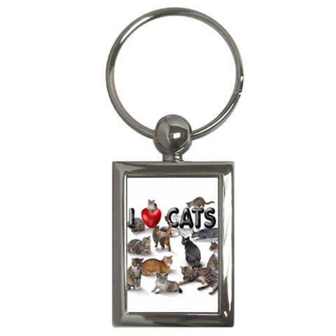 I love cats Key Chain (Rectangle) from ArtsNow.com Front