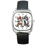 I love cats Square Metal Watch